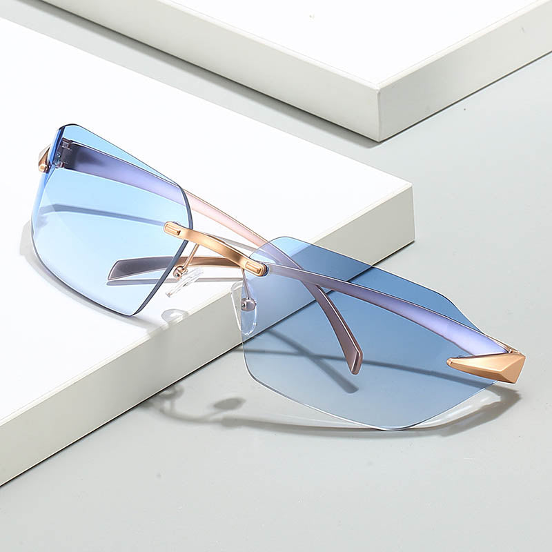 GOLDEN RIMLESS SUNGLASSES