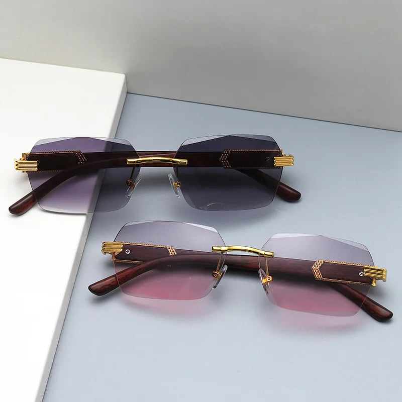 RIMLESS SQUARE SUNGLASSES