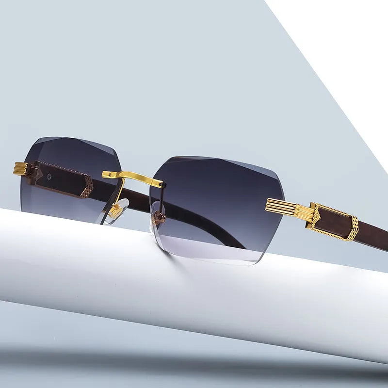 RIMLESS SQUARE SUNGLASSES