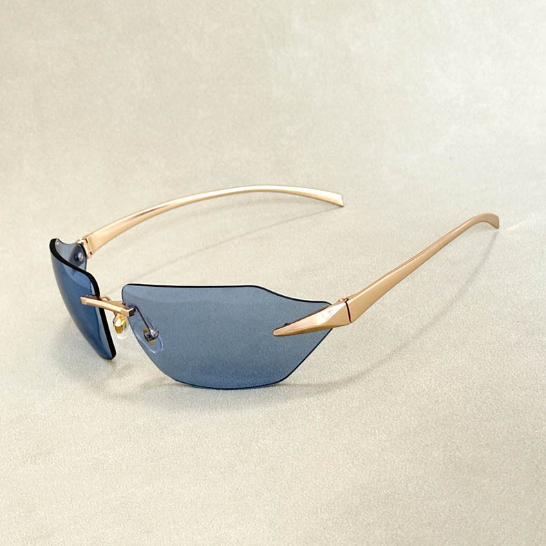 GOLDEN RIMLESS SUNGLASSES