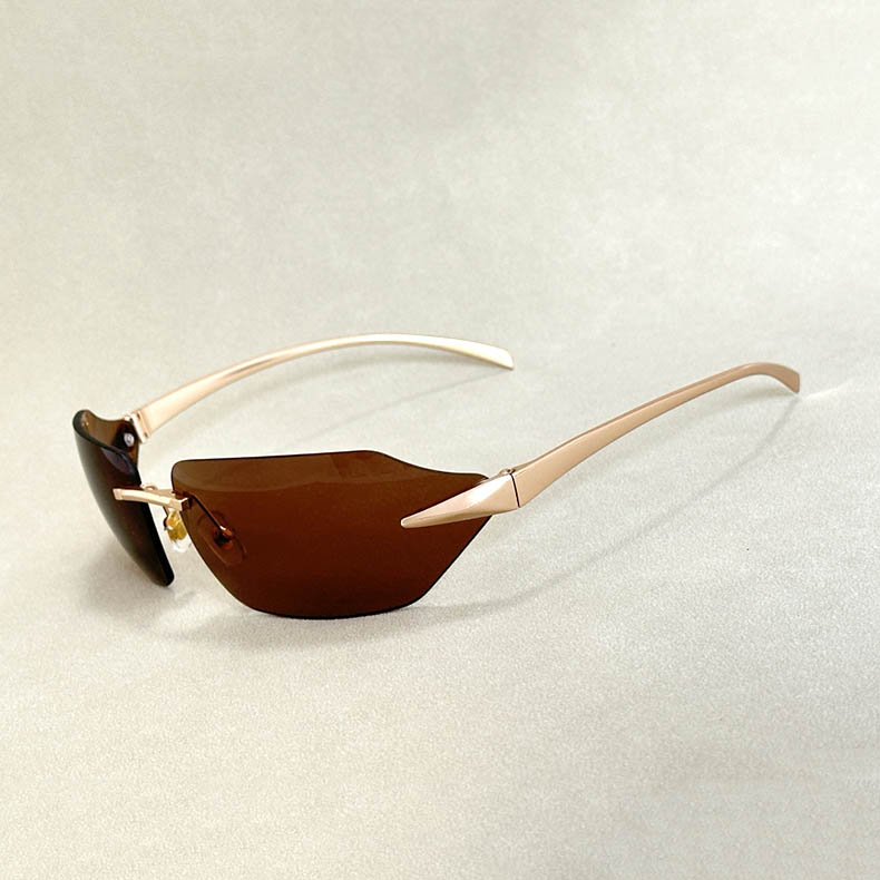 GOLDEN RIMLESS SUNGLASSES