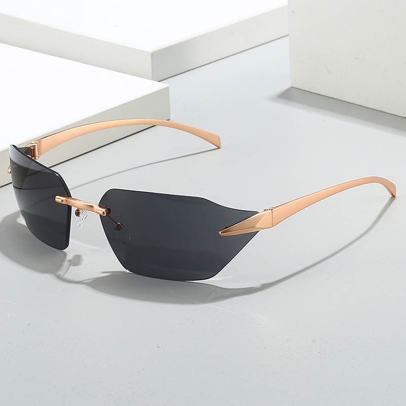 GOLDEN RIMLESS SUNGLASSES