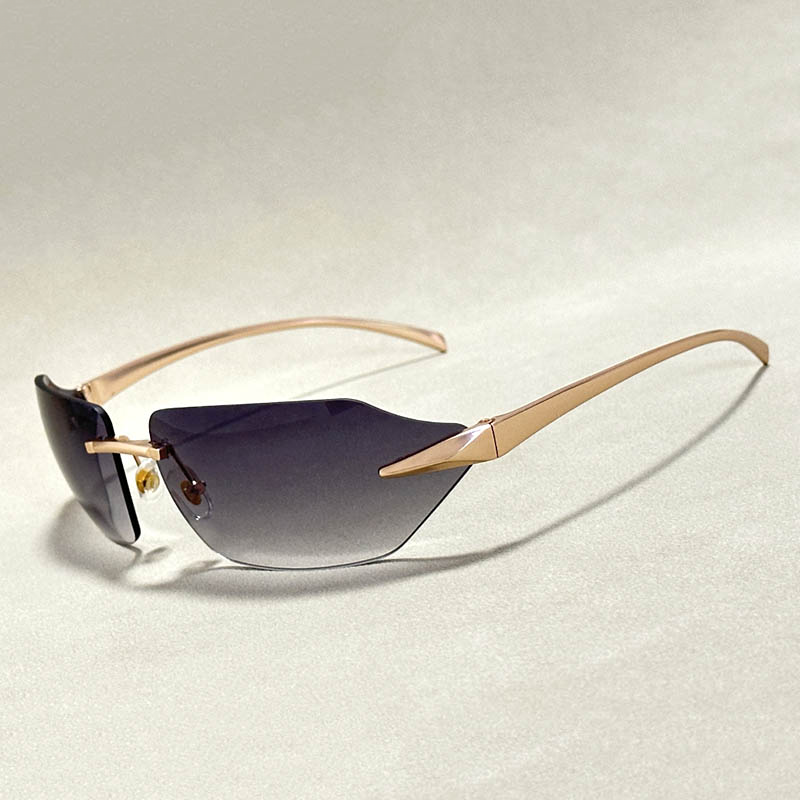 GOLDEN RIMLESS SUNGLASSES